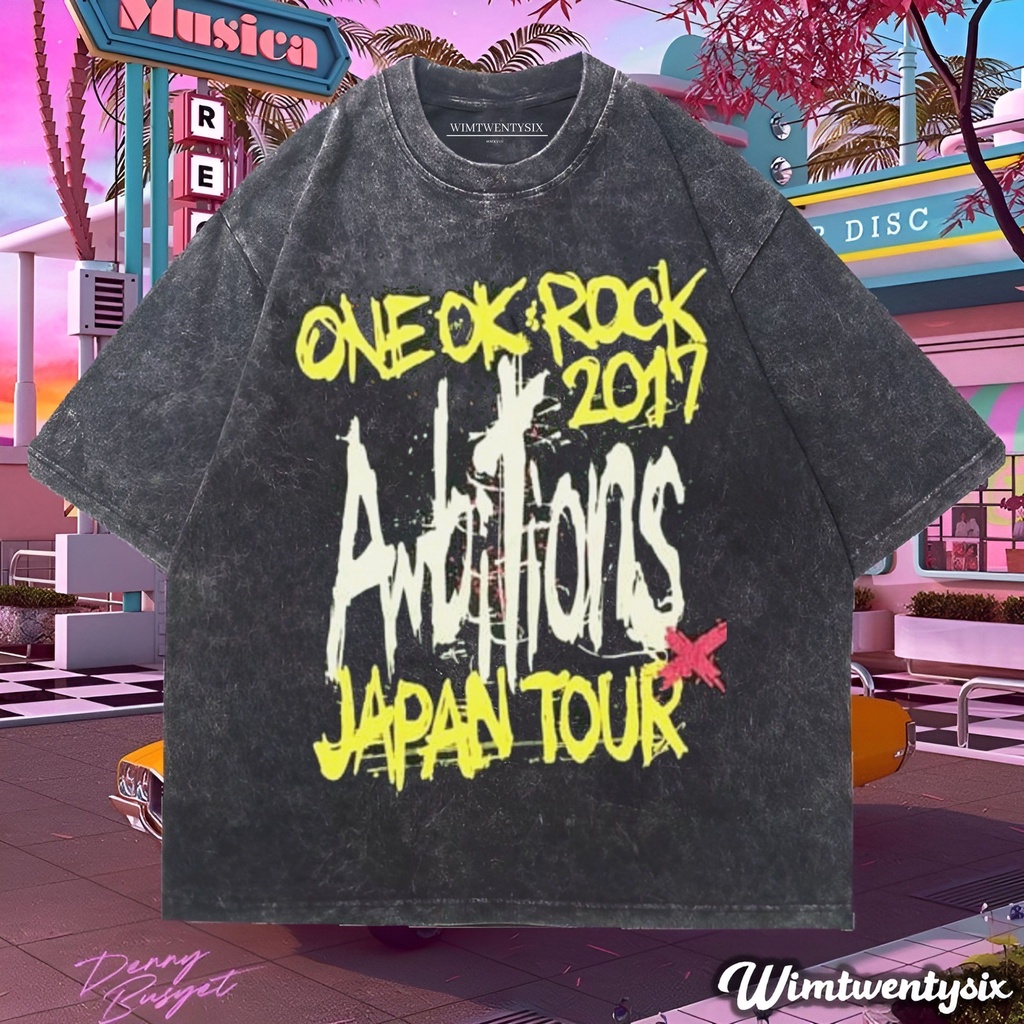 Wimtwentysix “One ok rock japan tour 2017” Oversize T-shirt | kaos washed | vintage tee