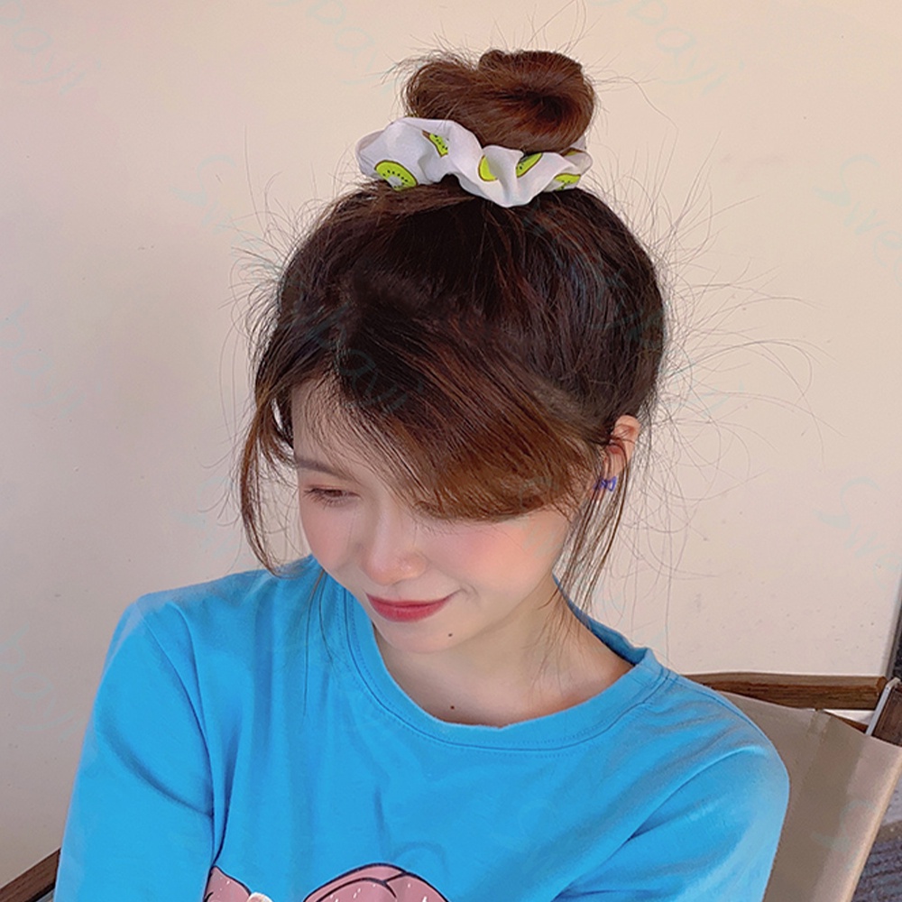 SweetyBayi Ikat rambut Scrunchie korea motif buah Ikat rambut wanita