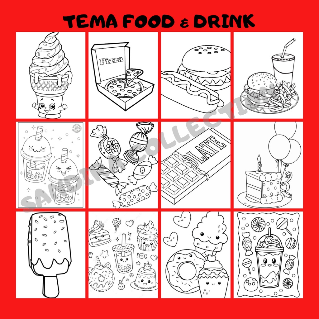 

SANDIRA - GAMBAR MEWARNAI LEMBAR MEWARNAI ANAK SERIES FOOD & DRINK