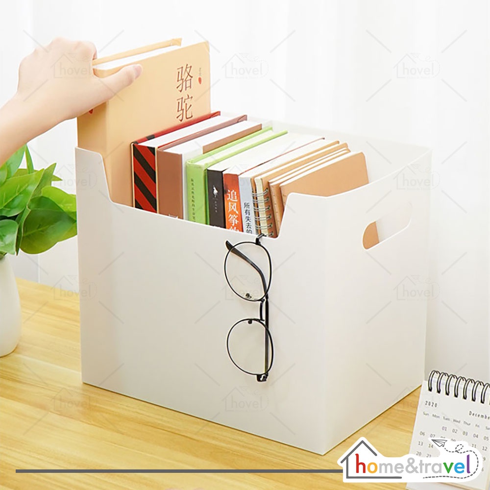 HOVELSHOP Kotak Penyimpanan Dokumen Buku Majalah Alat Tulis Foldable Desktop Box Container Waterproof