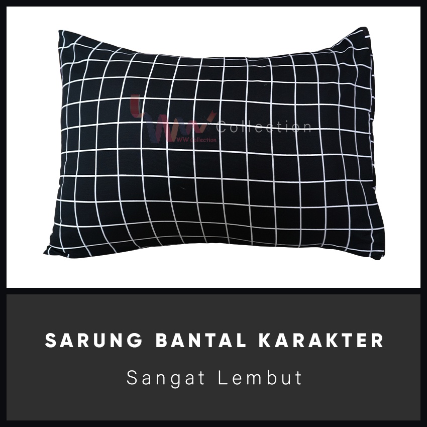 Sarung Bantal Dan Sarung Guling Polos Motif Karakter Motif Kotak