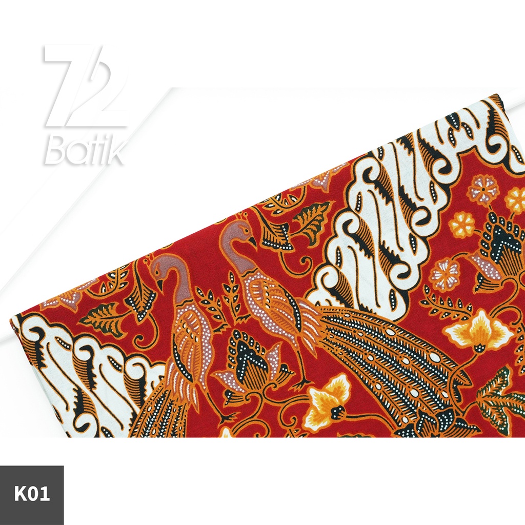 KAIN BATIK PREMIUM Bahan Katun Motif Parang Kembar Merah 722729 Cap 72 Jarik Jarit Samping Kebat Panjang Batik Katun Modern Premium Bahan Seragam Batik Pernikahan Kantor Keluarga Murah Kamen Jadi Batik Bali Lembarann