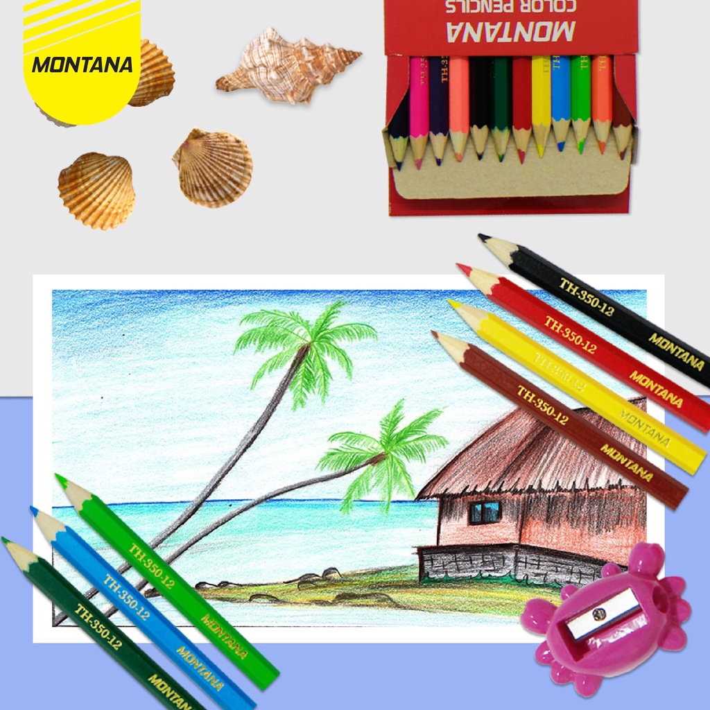 Pensil Warna Pensil Gambar MONTANA 1 Pack isi 12 Warna