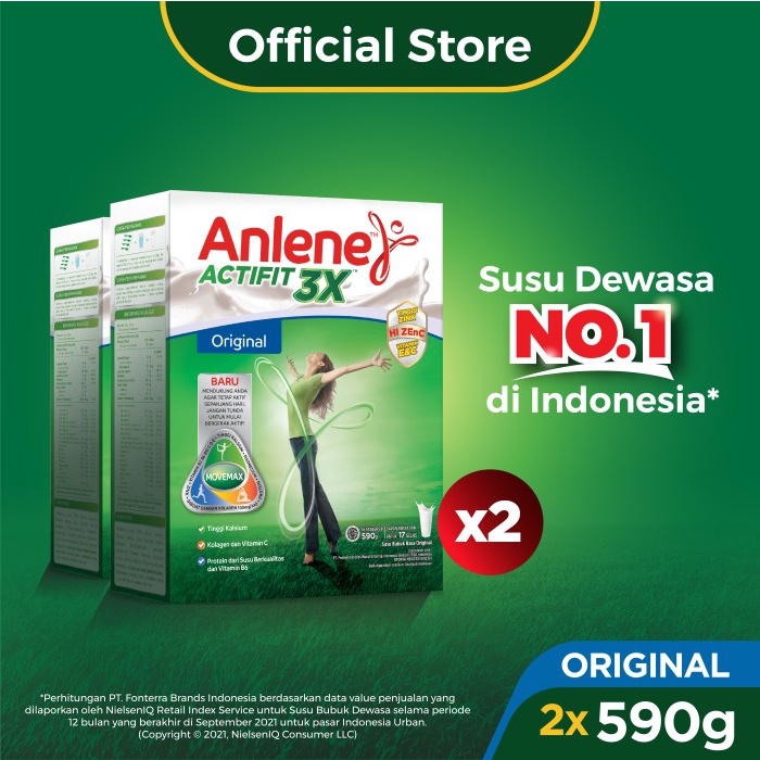 

Anlene Actifit 3X Susu Bubuk Dewasa Original 2x590g - Tulang & Sendi