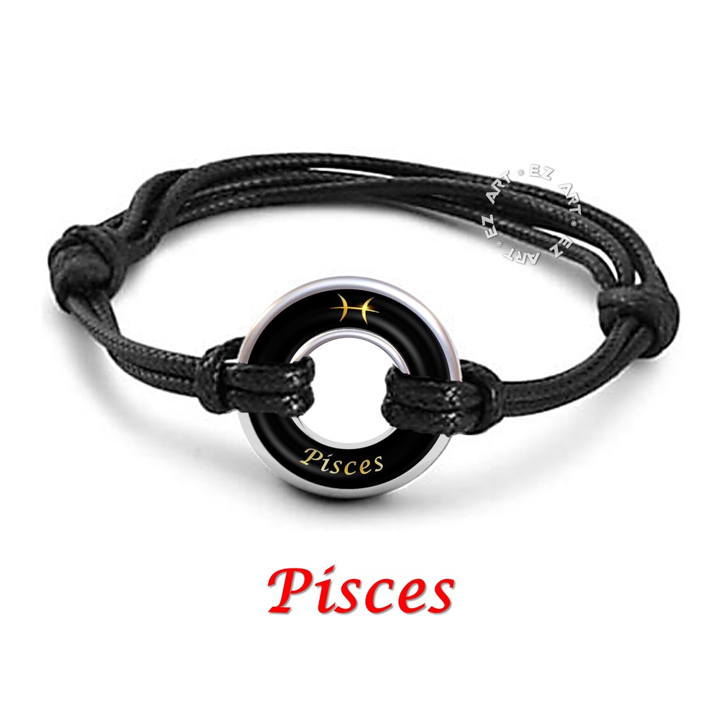 GELANG ZODIAK RING PLAT CINCIN TALI KULIT KEPANG KOREA SIMBOL ZODIAC AQUARIUS CAPRICORN CANCER LEO SAGITTARIUS GEMINI VIRGO PISCES LIBRA TAURUS ARIES SCORPIO