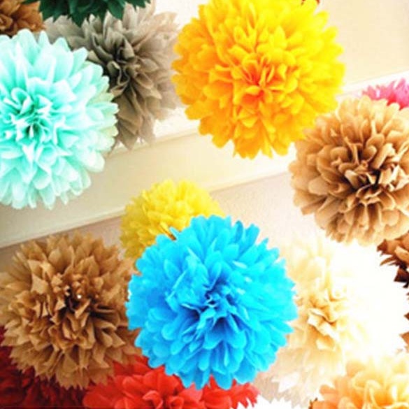 

Pompom Kertas Bunga Warna Warni Ukuran 20cm 25cm 30cm Dekorasi Pesta Pom Pom Minimalis Home