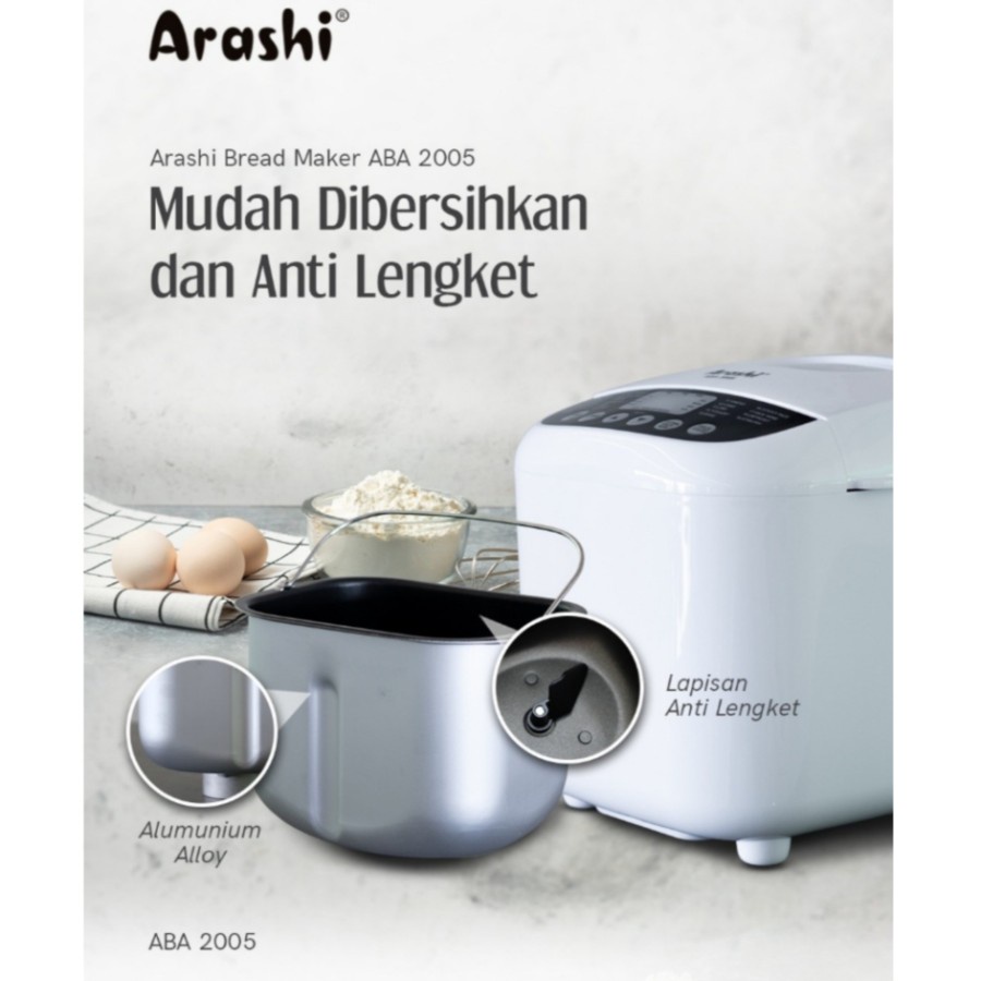 Arashi Bread Maker / Mesin PemBuat Roti ABA 2005 - Bahan Alluminium Alloy - Anti Lengket