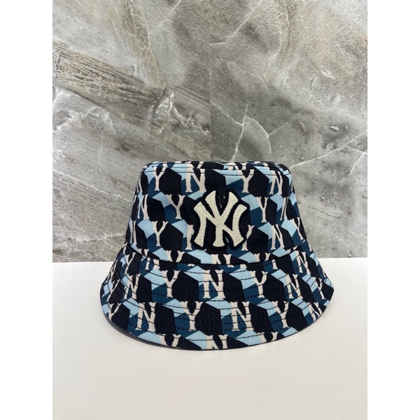 Topi Bucket Hat NY MLB Blue Motif