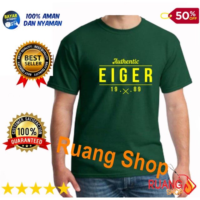 Bisa COD..Baju Kaos Distro Laki Laki Wanita Dewasa Premium / EGRAUTENTIC2GARIS/KUNING