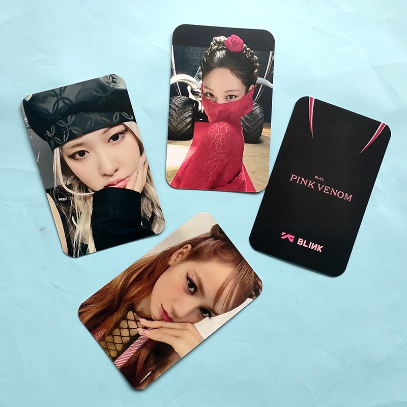 4pcs/set black pink photocards Pink Venom Album small card Jisoo Jennie Rose Lisa Blink BP