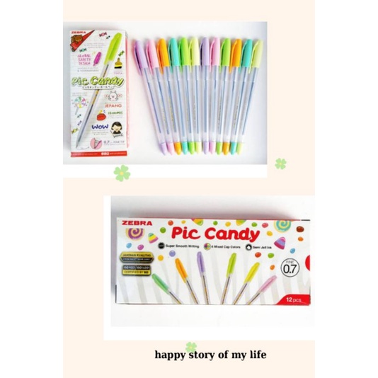 

Pulpen Zebra Pic Candy 0.7 mm tinta Hitam [12 pcs]