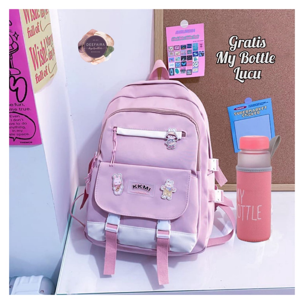 Tas Ransel Wanita Motif Xnyuii Gratis My B0ttle Untuk Sekolah Sd Sm Dan Sma