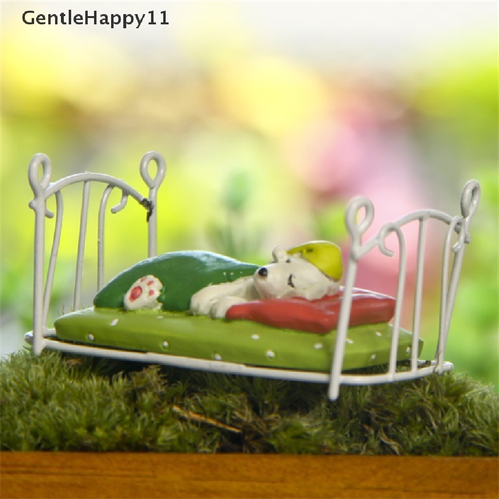 Gentlehappy1:12rumah Boneka Miniatur Eropa Ranjang Besi Kartun Anjing Tidur Model Microlandscape Pemandangan Hidup Dekorasi Mainan Aksesoris Rumah Boneka Desktop Ornamen id