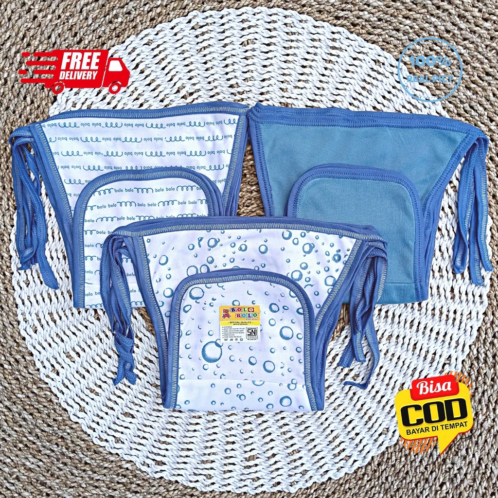 SALE 7.7 Serian Biru - 12 pcs / 6 pcs Popok Bayi Double Kain BLUE SEA SERIES merk SNI Bolo - Bolo / Popok Double Kain Serian Biru