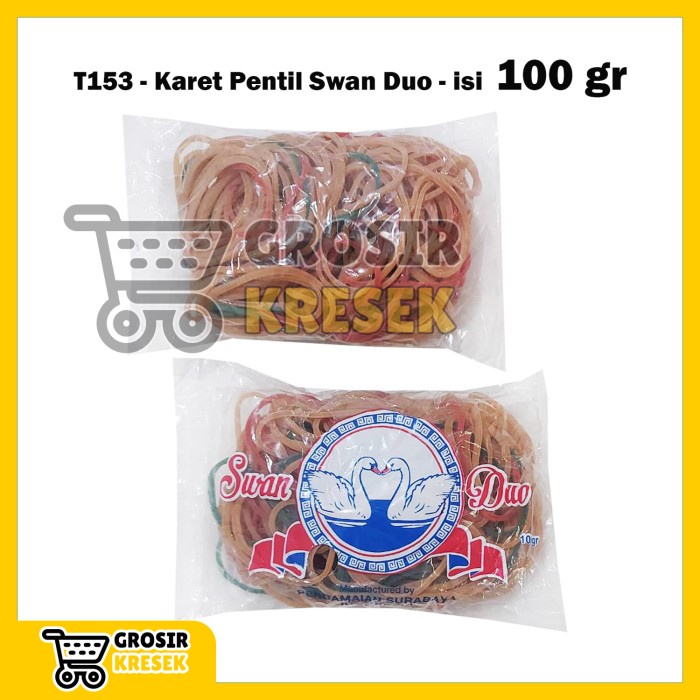T153 Gelang Karet Pentil SWAN DUO isi 100 gram 1 ons Grosir Kiloan