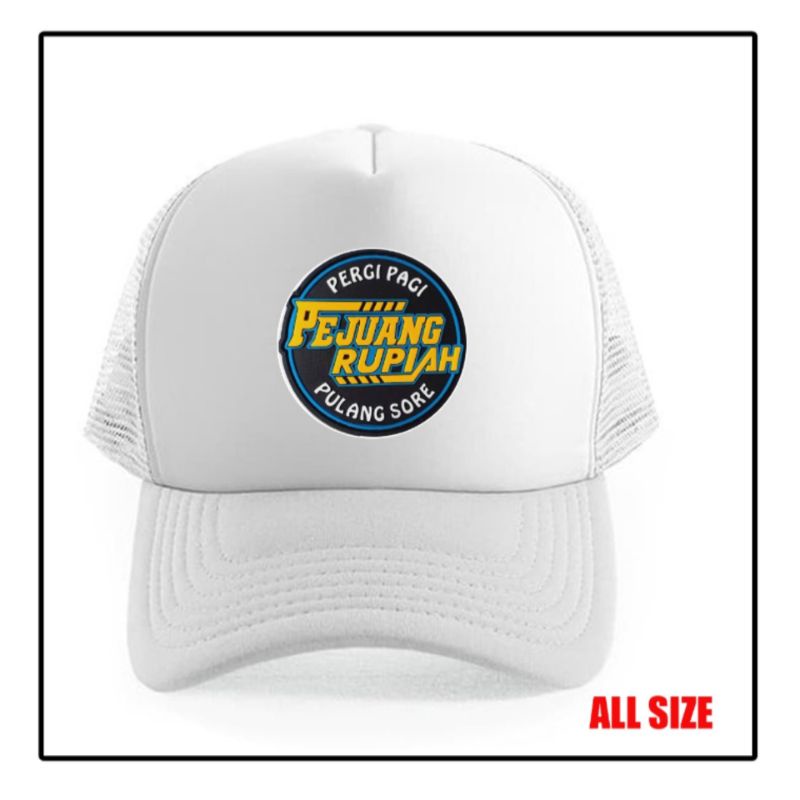 topi trucker premium logo pejuang rupiah