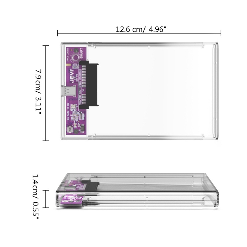 Zzz Transparan 2.5in Ke TypeC HDD Hard Disk Box Case HDD Kandang External