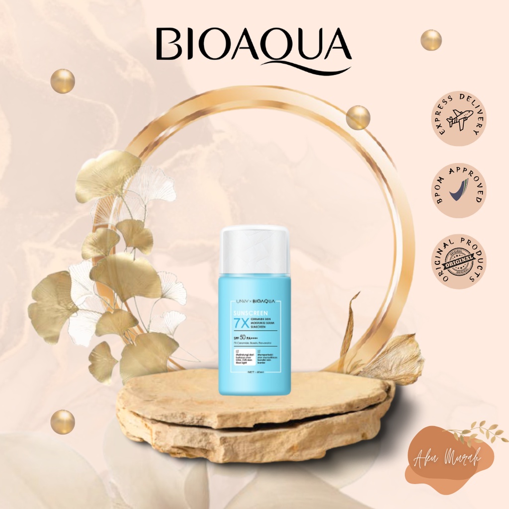 ✨ AKU MURAH ✨ BIOAQUA 7X Ceramide Sunblcok Wajah Sunscreen SPF 50 PA++++ 40ml