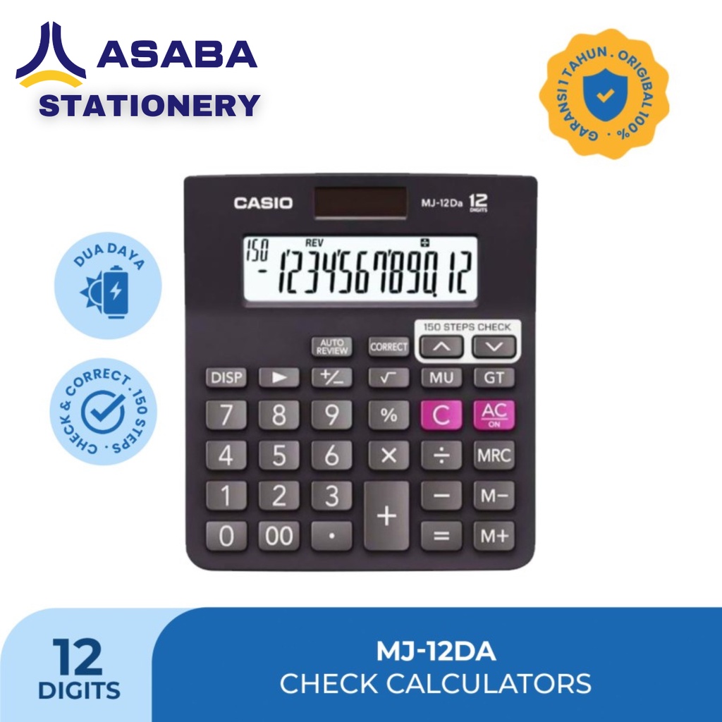 

Asaba Stationery - Kalkulator Dagang/Toko Casio MJ-12DA