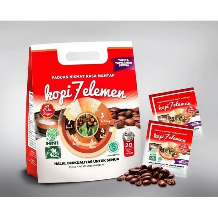 

Kopi 7 Element HNI HPAI Coffee Sevel Herbal 1 Pak 10 sachets