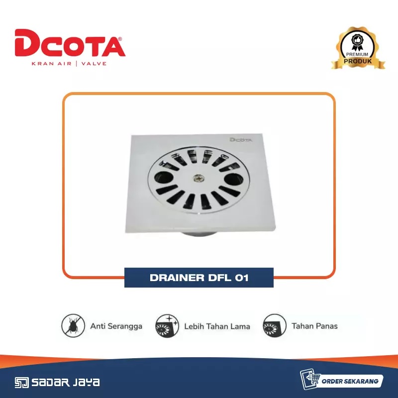 DCOTA DFL 01 Floor Drain Stainless Steel Saringan Got Pembuangan Air Drainer 1 1/2&quot;