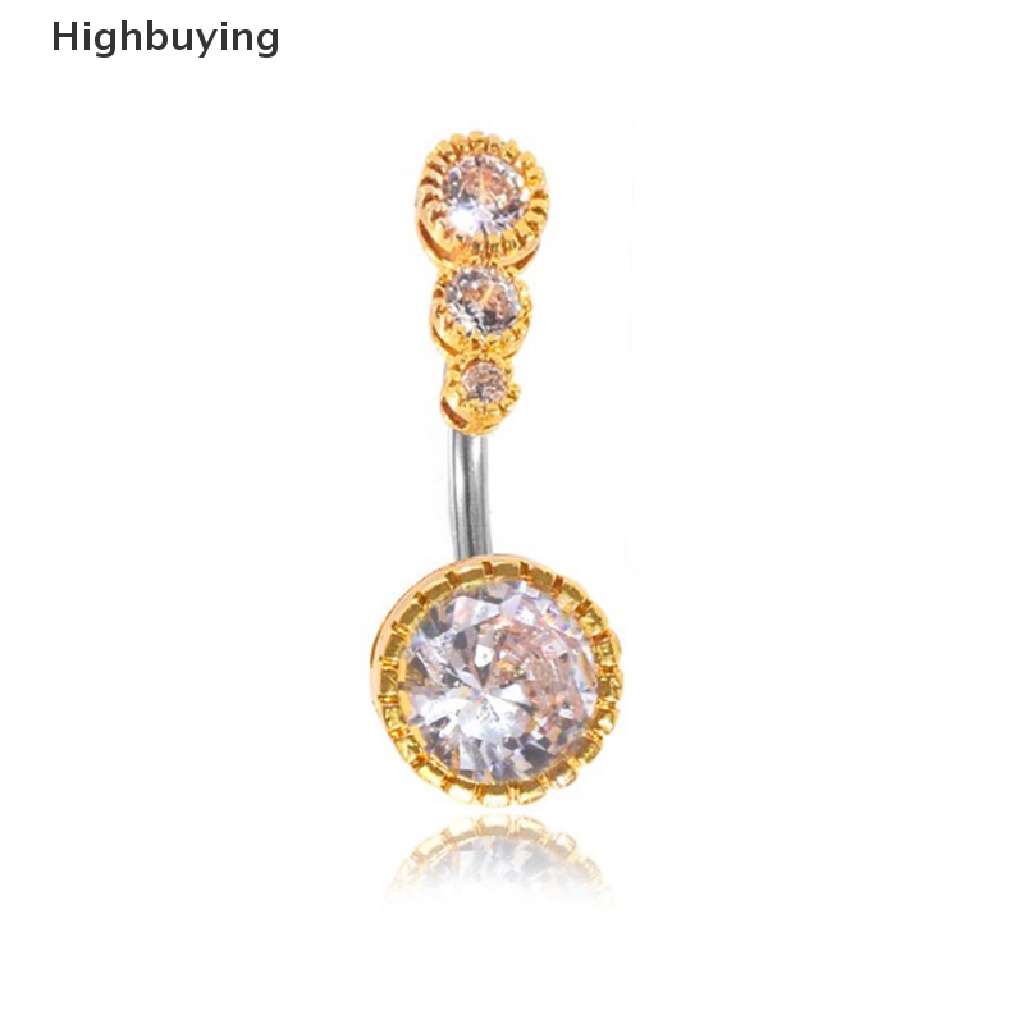 Hbid 1pc Cincin Pusar Perut Kristal Bar Barbel Drop Menjuntai Navel Rings Glory