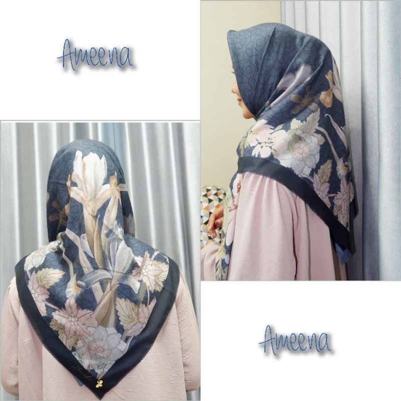 Hijab Segiempat Tryspan Ultrafine Lasercut Motif Ameena Zenobia Scarves
