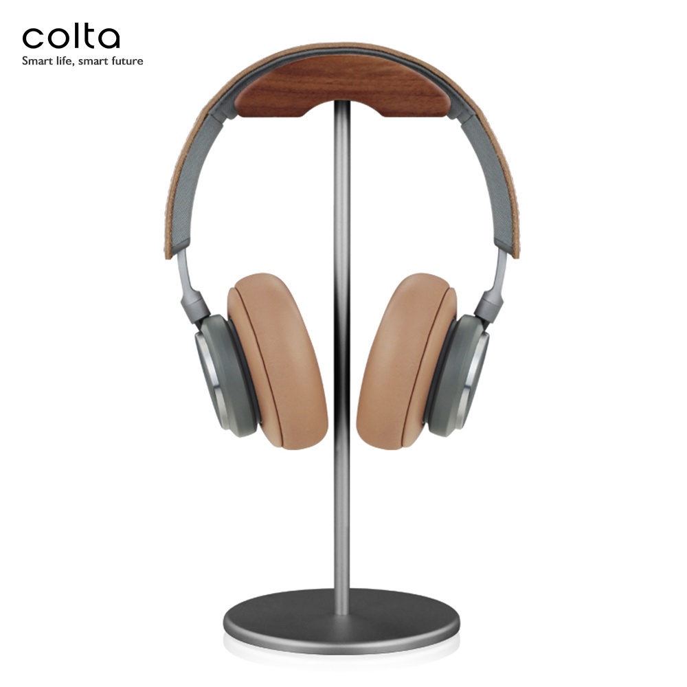 Colta Wood Headphone Stand Holder Universal Aluminium Steel Basic Gantungan Dinding Headset Earphone Kayu Metal