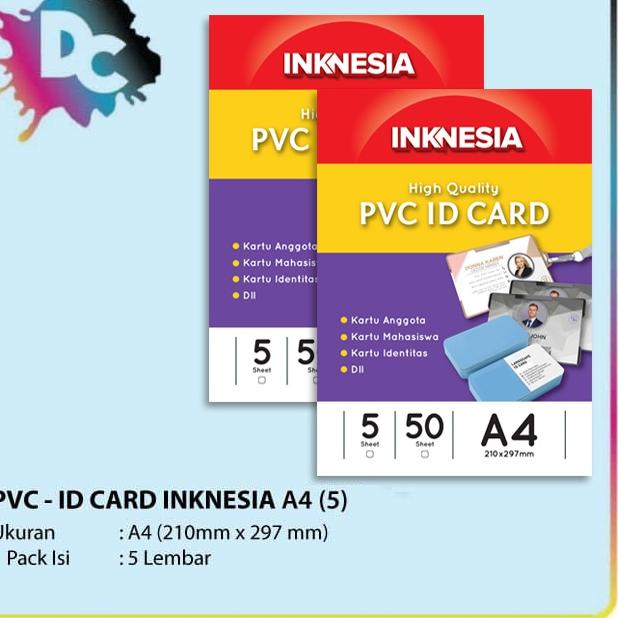 

오 Kertas PVC Bahan ID Card Instan A4 isi 5 Lembar Berkualitas