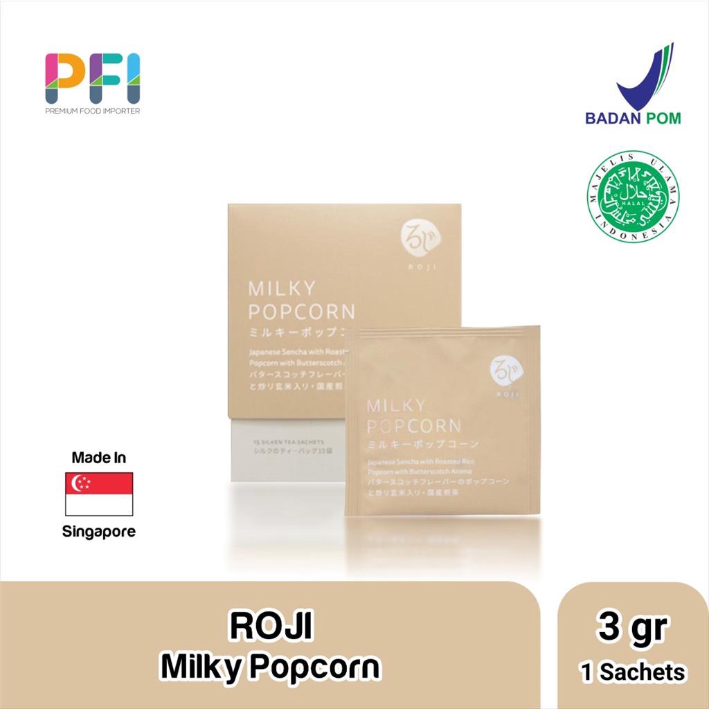 

ROJI Milky Popcorn Green Tea With Roasted Rice 1 SACHETS