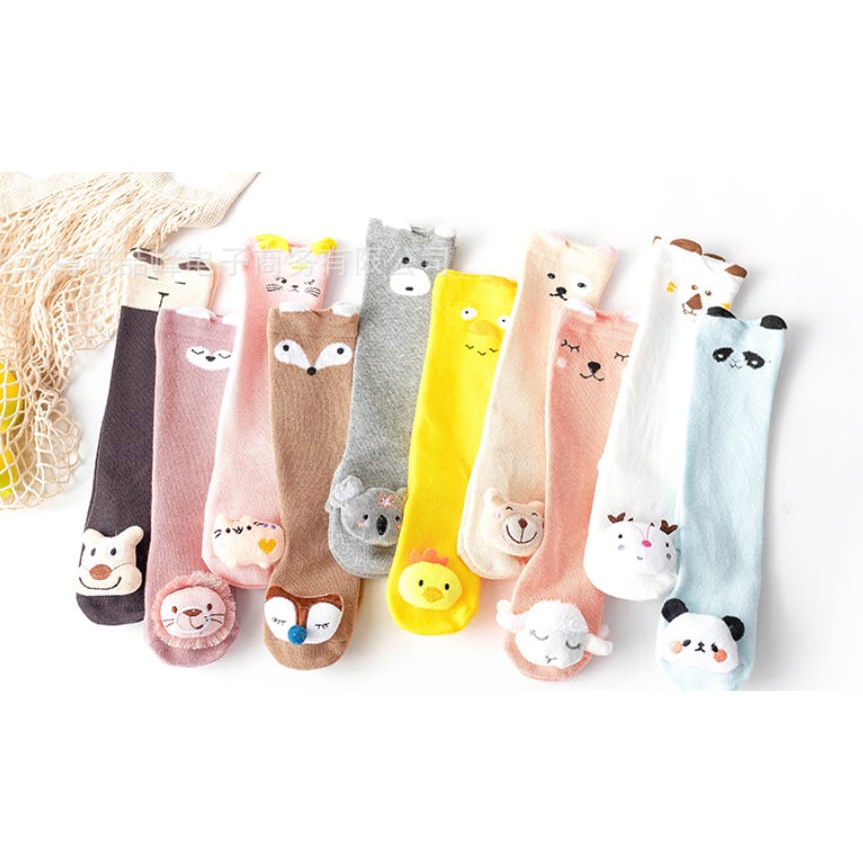 Kaos Kaki Panjang Bayi Motif / Kaos kaki Anak Panjang Dengan BONEKA TIMBUL 3D