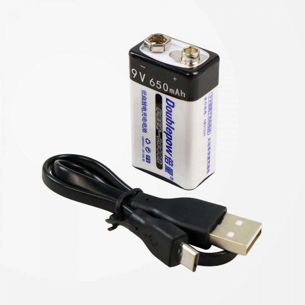 Baterai 9V Bisa Langsung Charge USB Recharge Battery Lithium 650 mAh