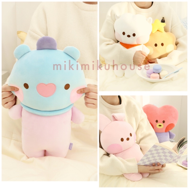 BT21 MININI SOFT PILLOW STANDING DOLL BT21 FACE CUSHION BONEKA BANTAL