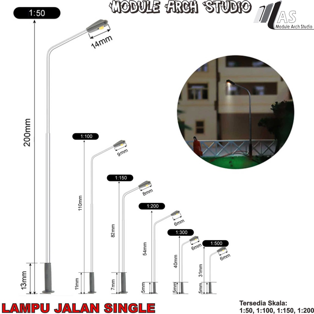 Maket Lampu Jalan - Miniatur Lampu - Maket PJU