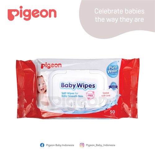 PIGEON Baby Wipes Pure Water - 50'S Flip