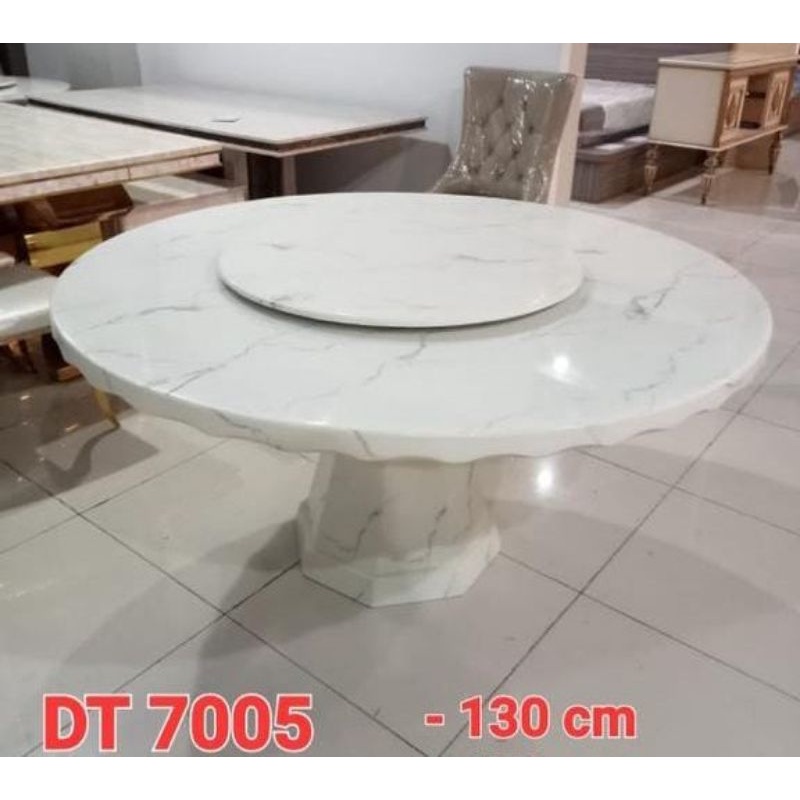 Meja Makan Bulat Marmer Import DT 7005