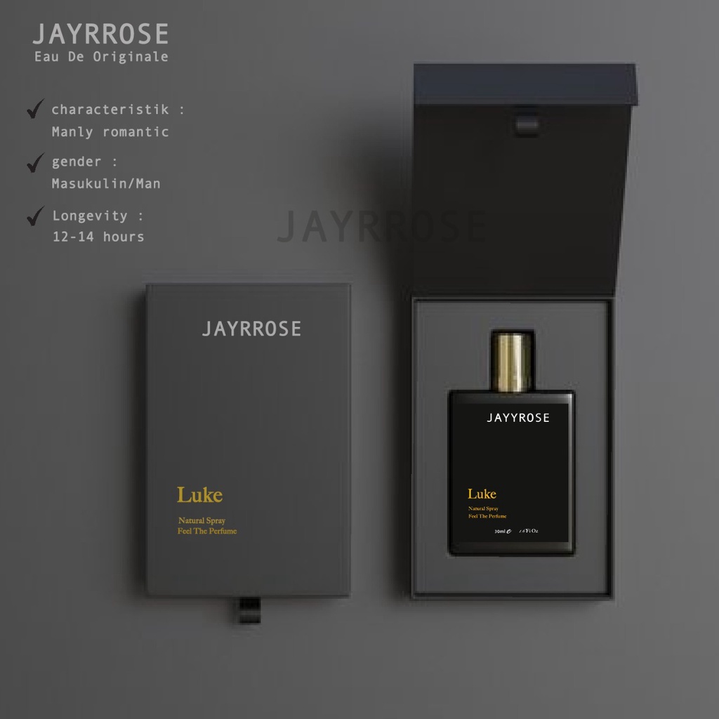 Parfum Viral Pemikat Pasangan Parfum Luke Jayrosse Parfum pria tahan lama Parfum Jayrosse Grey 30ml Parfum Pemikat wanita