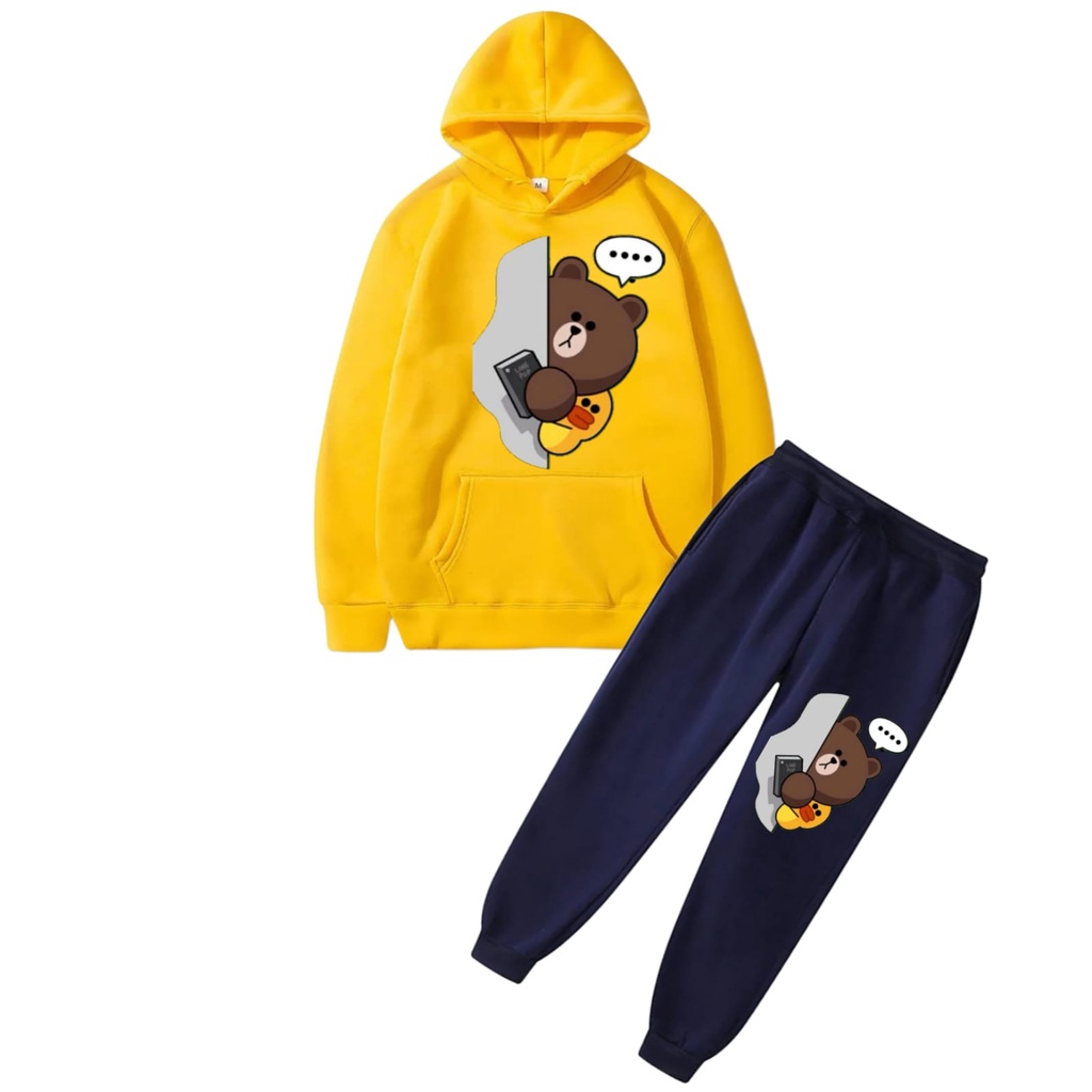 Hzl_outfit Setelan Sweater Hoodie Anak Craze/Sweater Hoodie Setelan COD Size S.M.XL