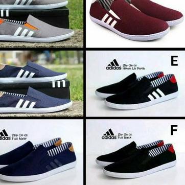 ZAF400 Promo Termurah Awal Tahun - Free Kaos Kaki - Sepatu Pria Slip On Kasual Adidas Moccasin Simpl