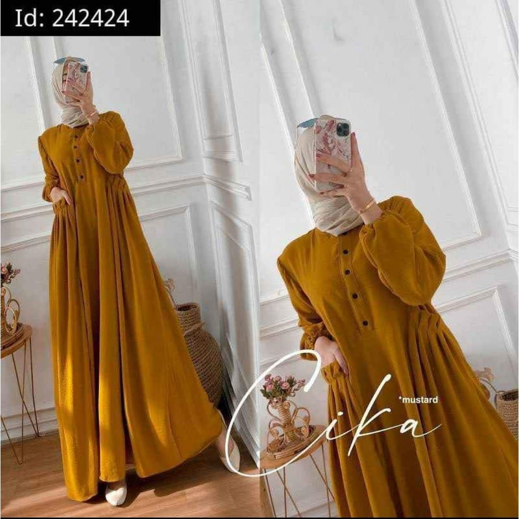 NEW GAMIS CHIKA JUMBO BAHAN TEBAL KANCING DEPAN