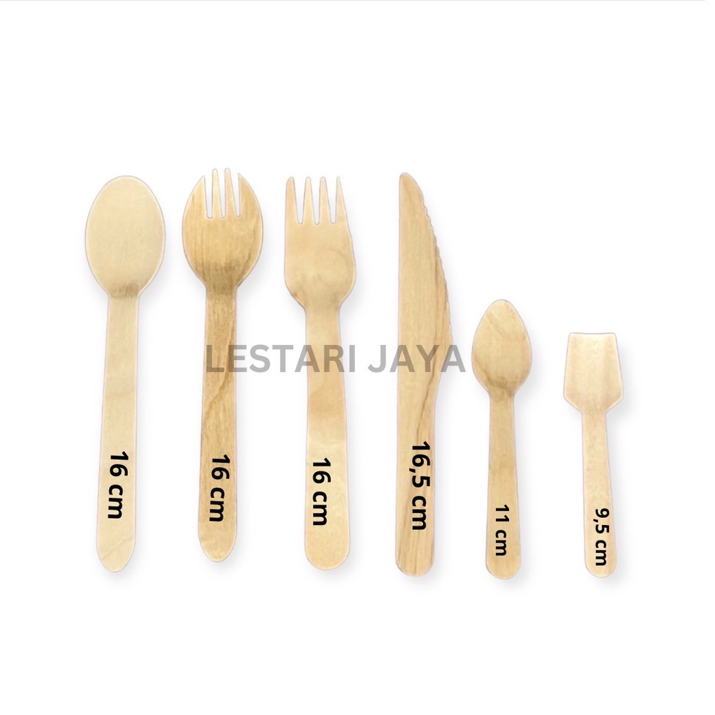 Pisau Makan Kayu Wooden Knife / Pisau Kayu / Pisau Cake 16 cm