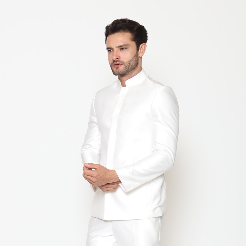 Setelan Beskap Pengantin Semi Wool Import Jas Shanghai