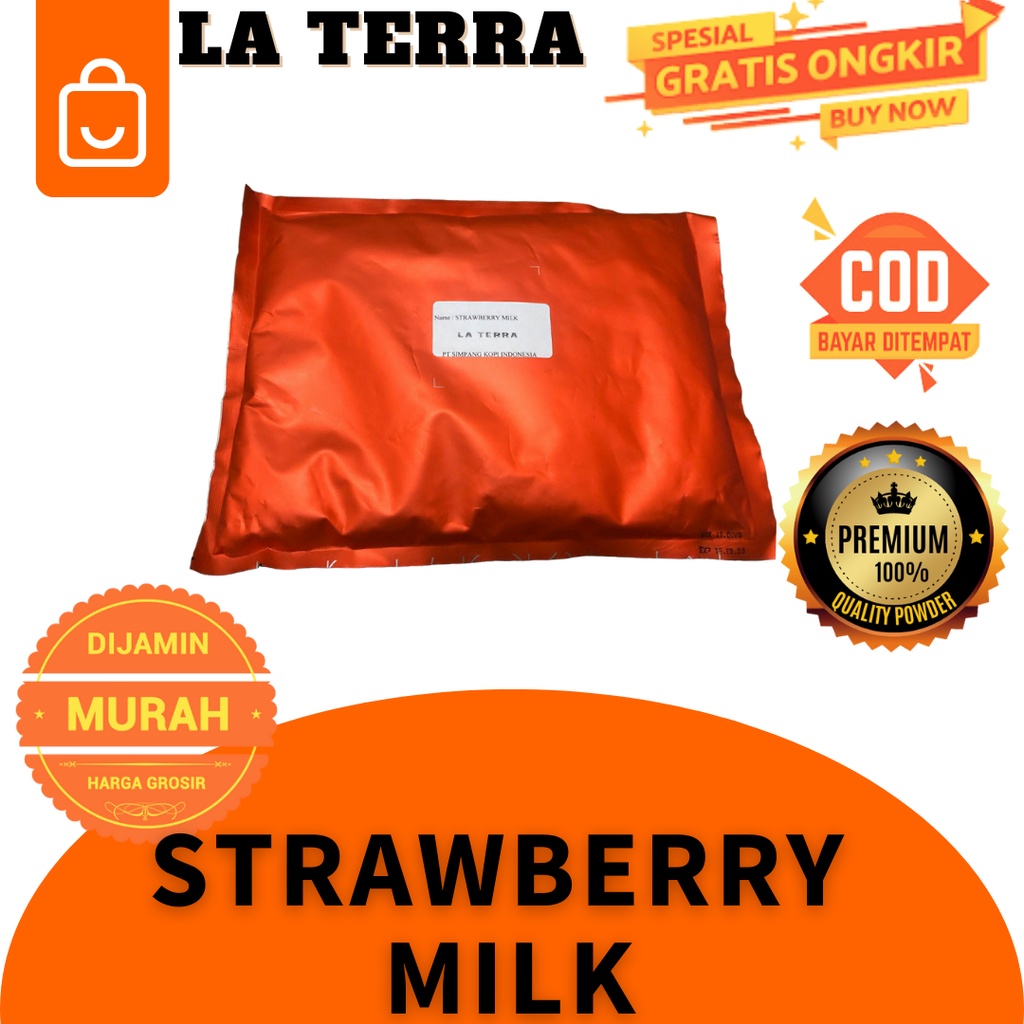 

LA TERRA STRAWBERRY MILK POWDER FRAPPE RASA SUSU STOBERI KEKINIAN