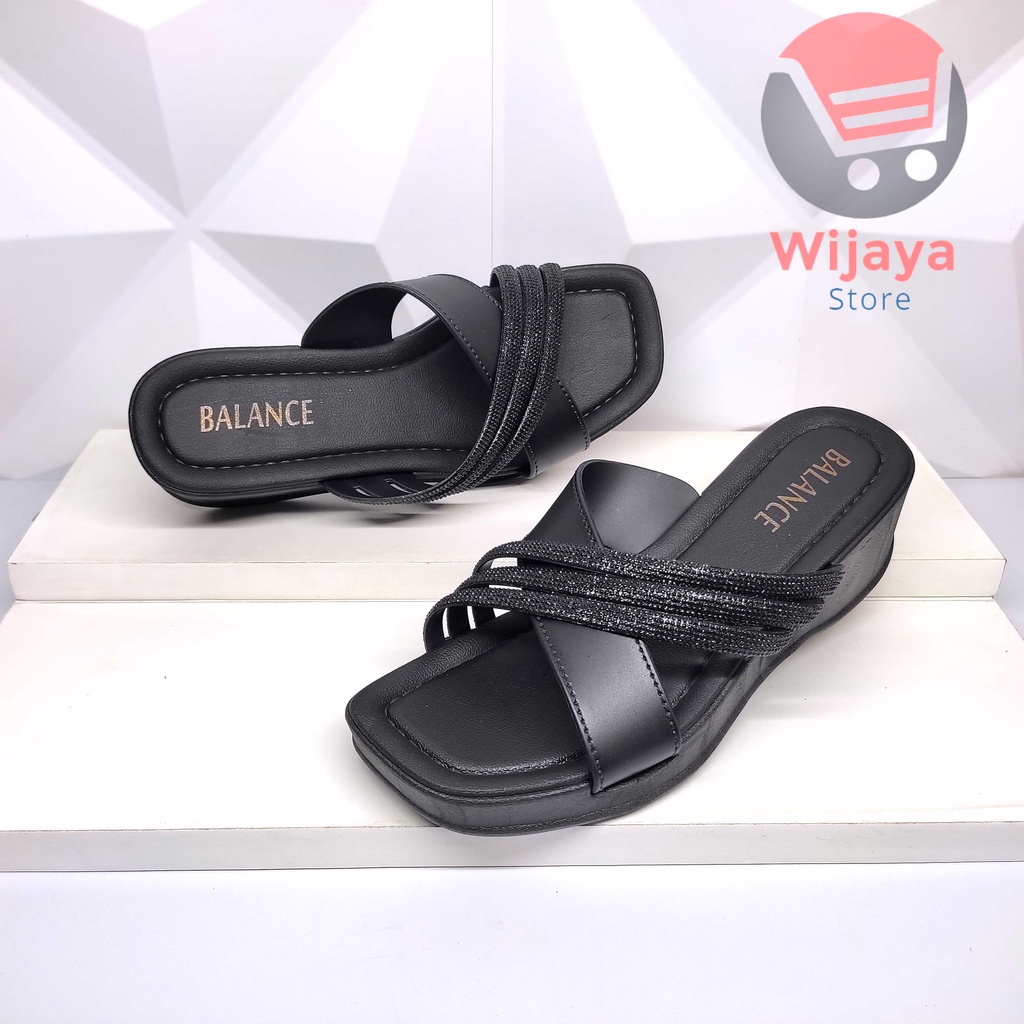 Sandal BALANCE 2212 Wedges Slop Wanita Sendal Import Cewek Perempuan