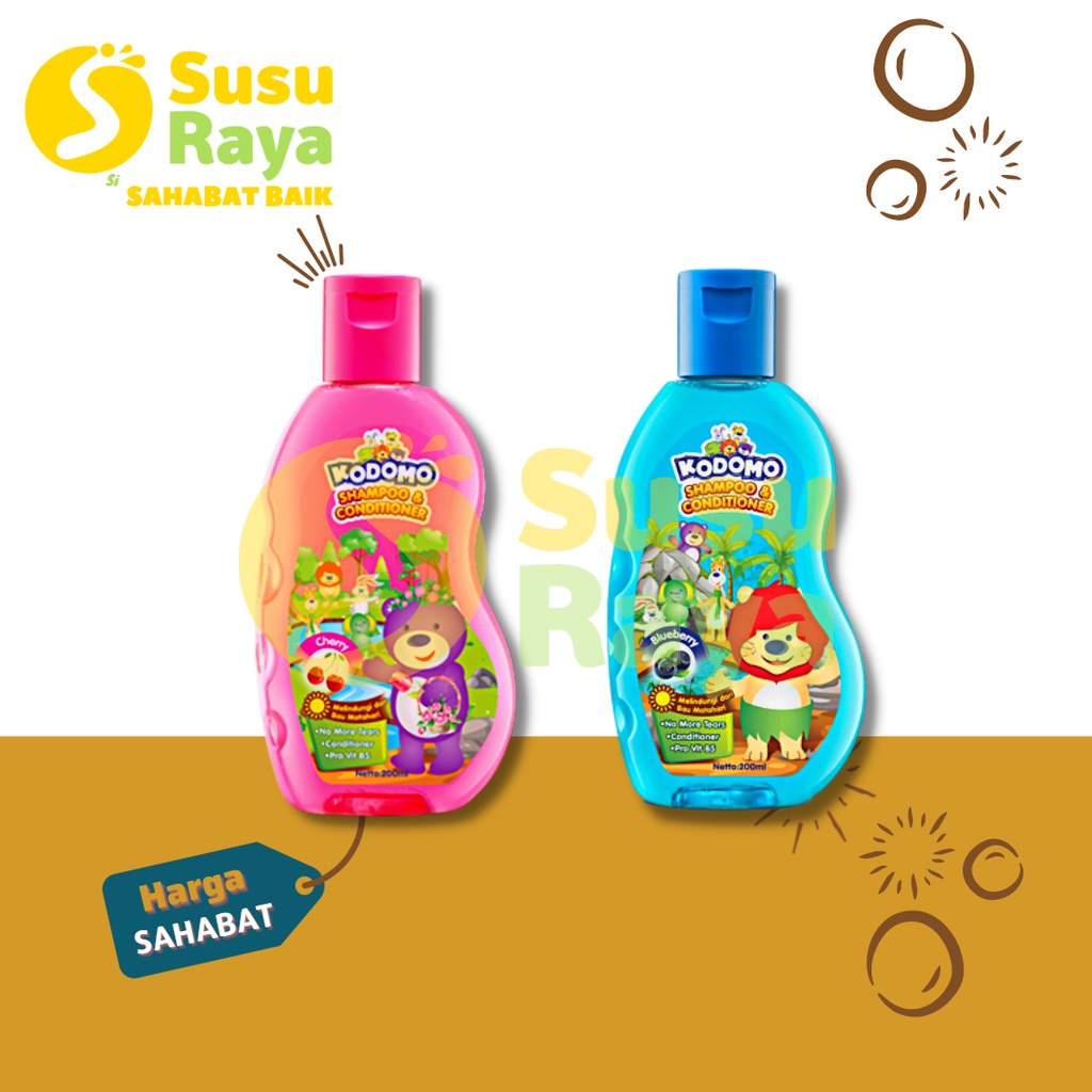 KODOMO SHAMPO &amp; CONDITIONER STRAWBERRY/ORANGE/CHERRY/BLUBERRY 200 ML