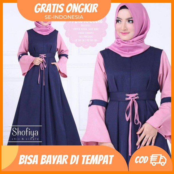 Gamis Brukat Wanita Terbaru 2023 Ceruty Mix Brukat Gamis Modren Viral Gamis Terbaru Lebaran 2023 Gau