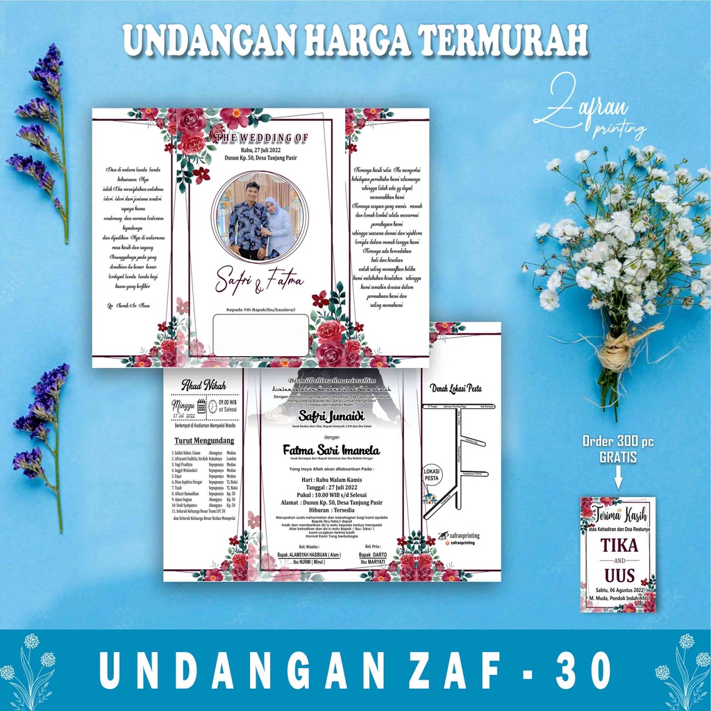 Undangan Pernikahan Murah, Cantik, Elegant, Simpel, Vintage, Rustik, Surat Undangan Pernikahan