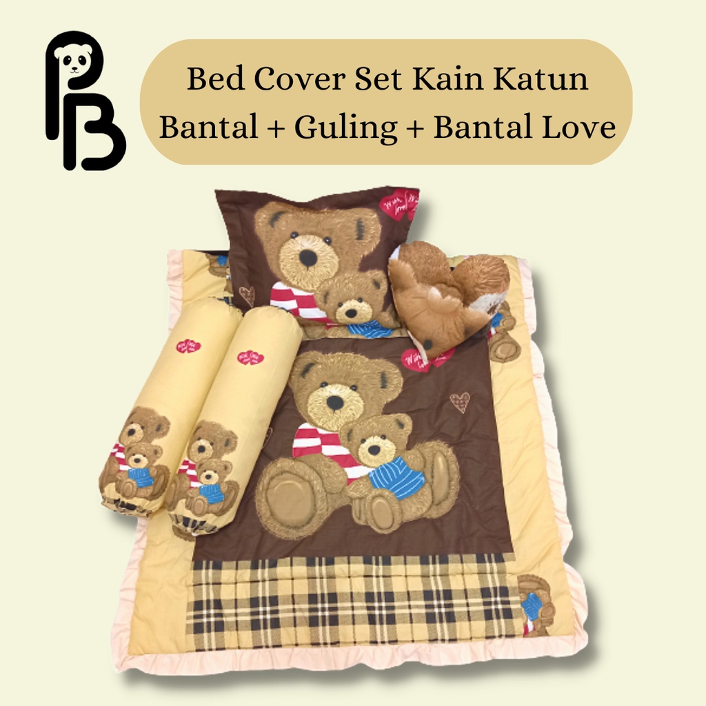 Precious Baby | Bedcover Set Anak | Selimut Bantal Guling + Bonus Bantal Love