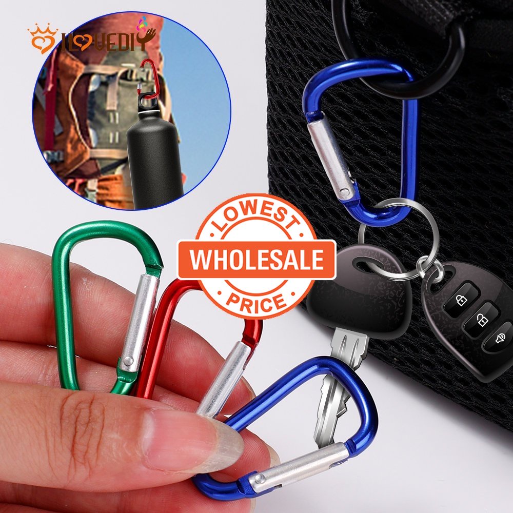 [Harga Grosir]1 Pc Gantungan Kunci Carabiner Mini Bentuk D Bahan Aluminum Alloy Untuk Rumah / Camping / Hiking