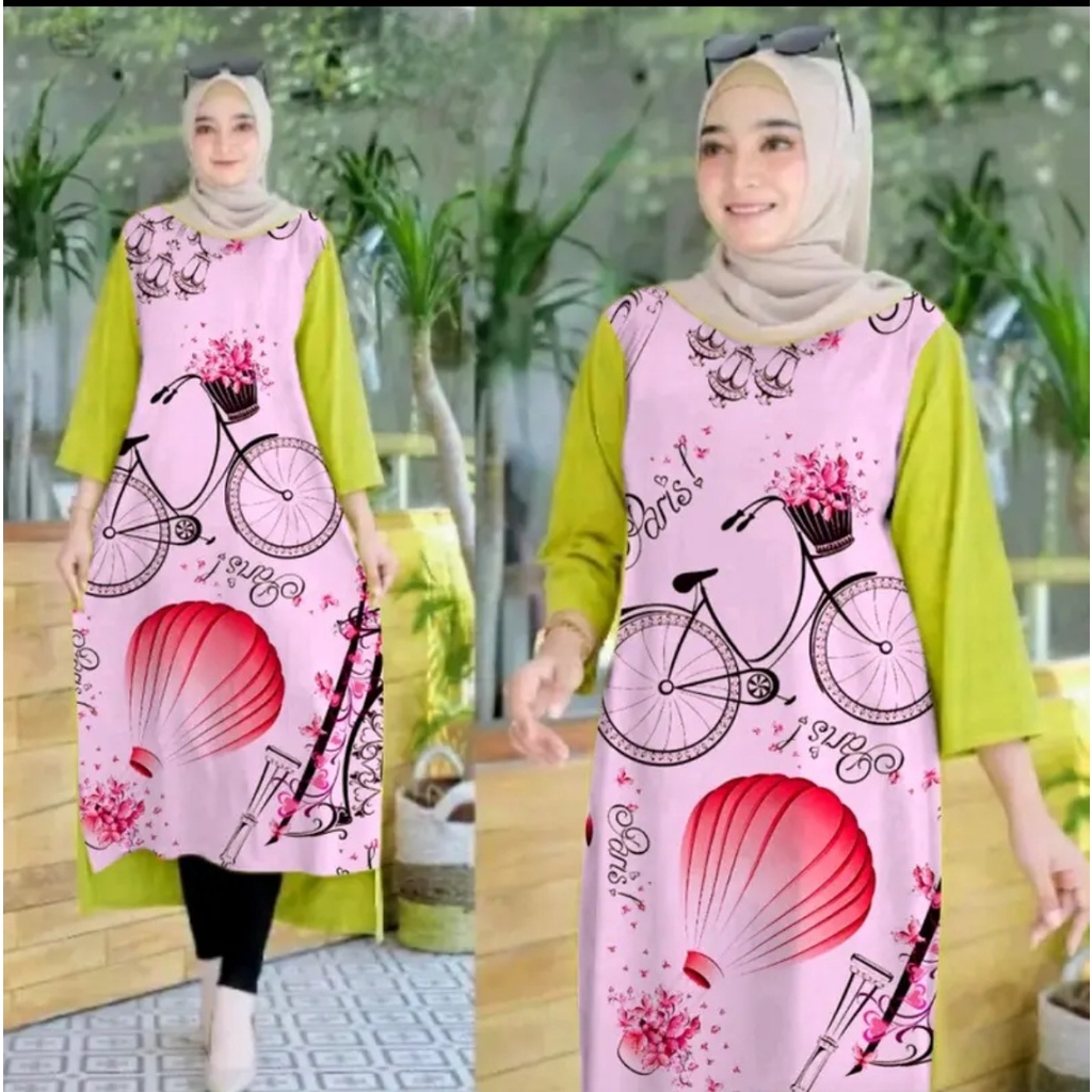 LONG TUNIK WANITA DEWASA/TUNIK DRESS OVERSIZE LD 130/TUNIK VIRAL 2023 SABLON FULL DIGITAL PRINTING